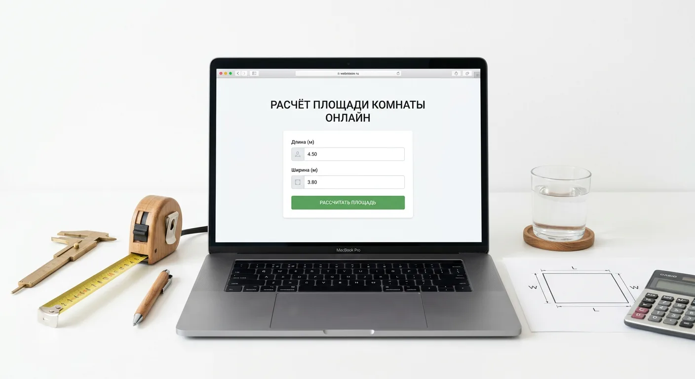 Расчёт площади комнаты онлайн