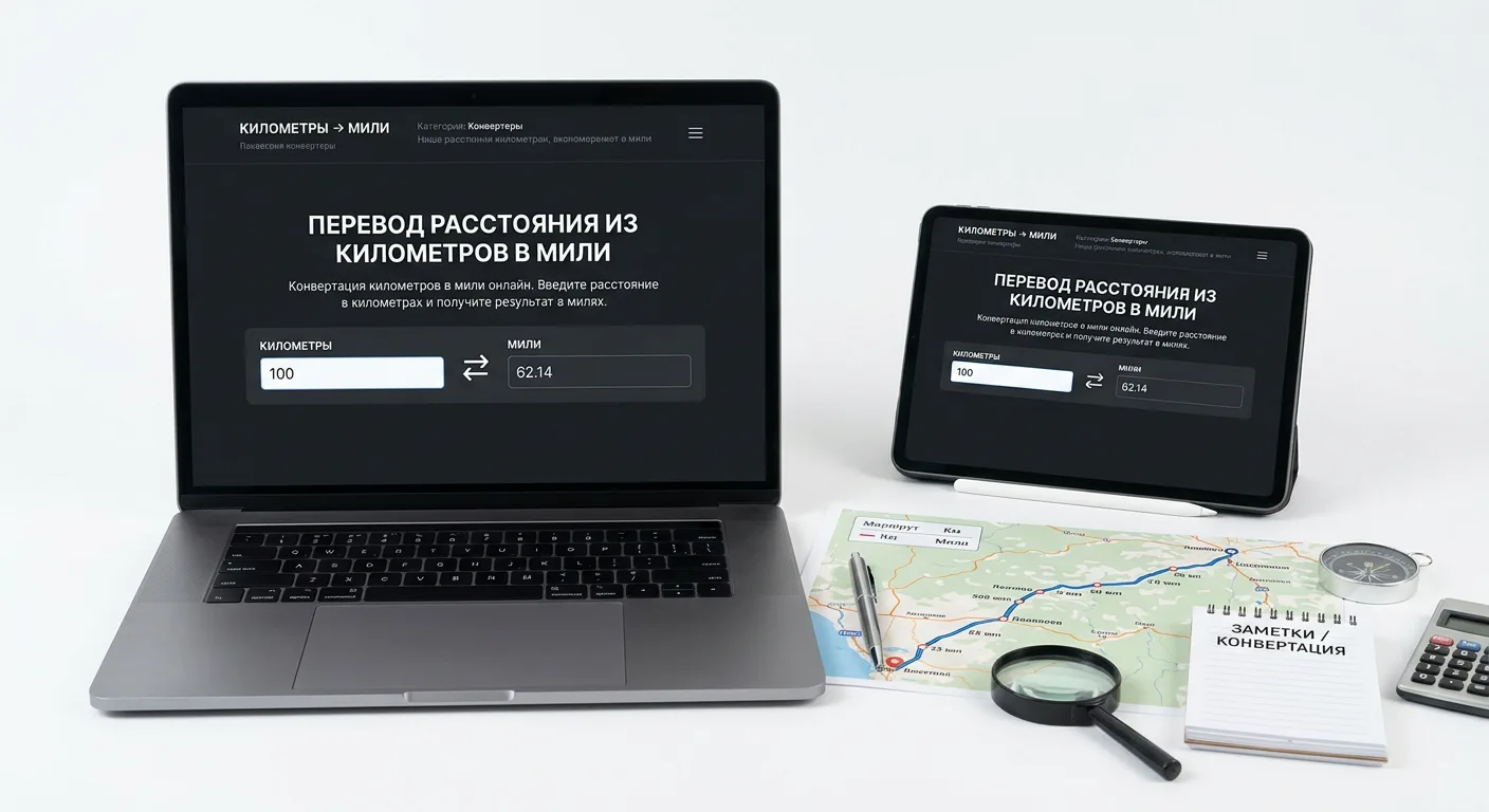 Конвертер километров в мили онлайн