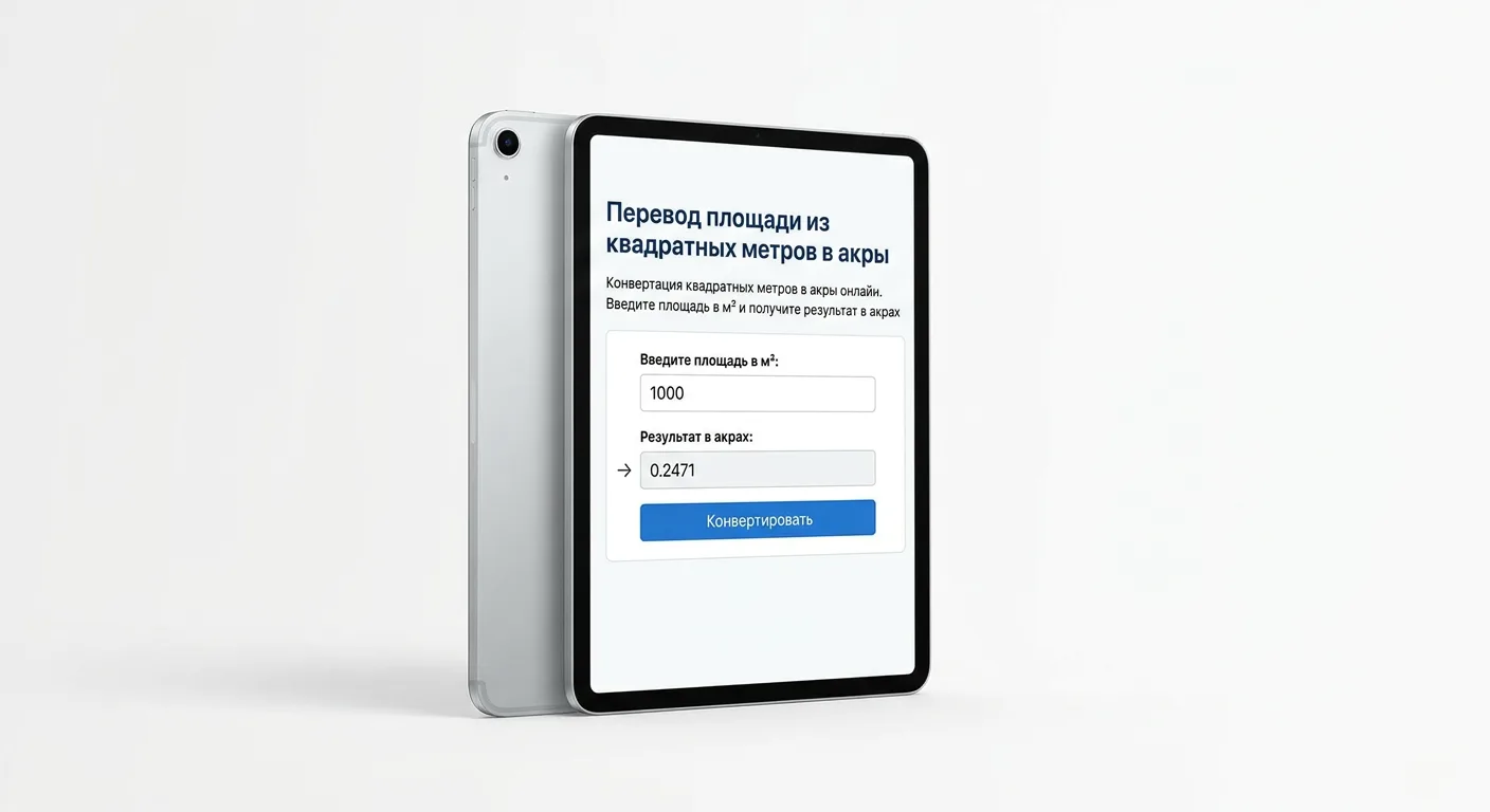 Конвертер м² в акры онлайн