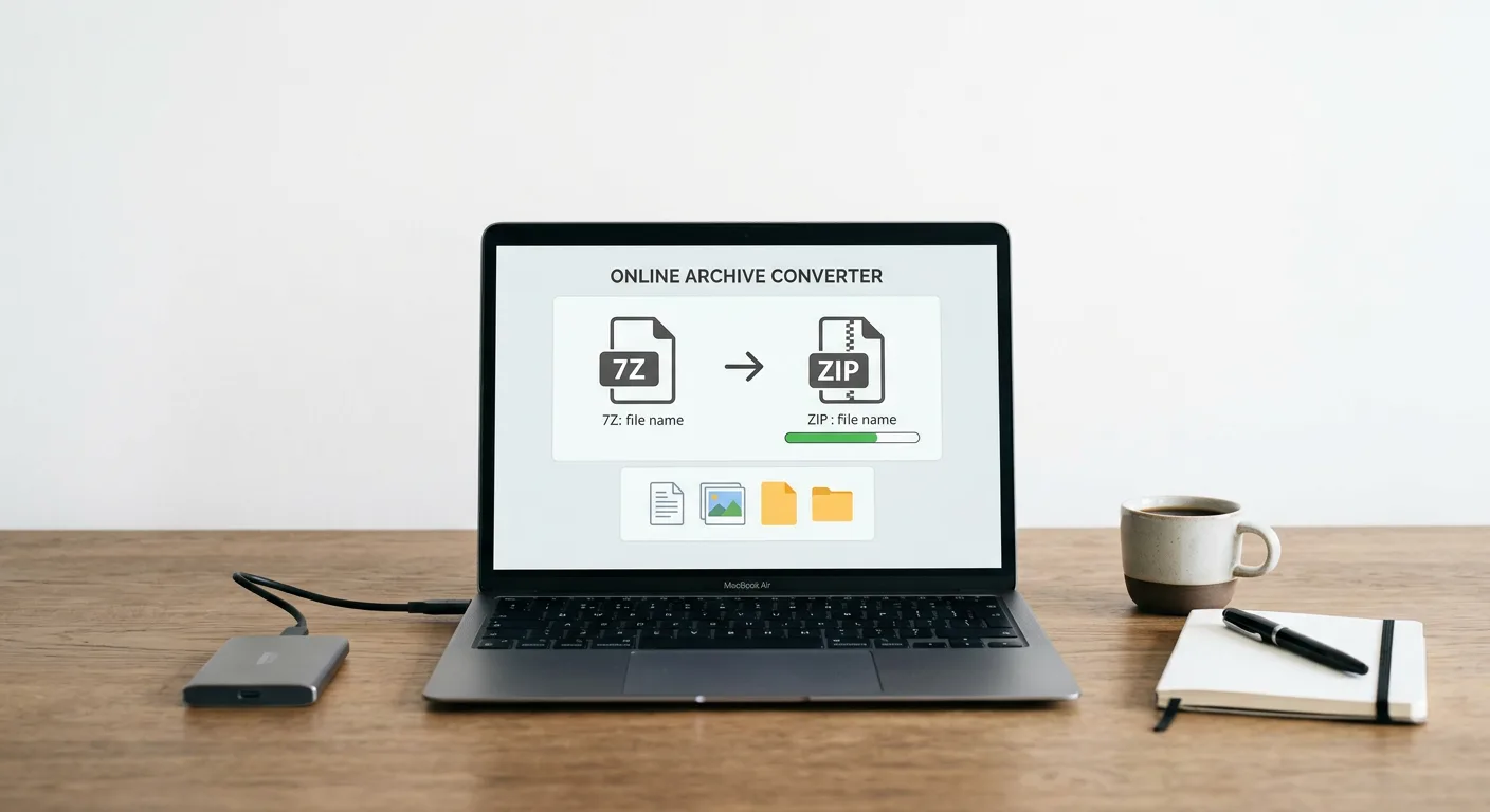Перевод архива 7Z в ZIP онлайн