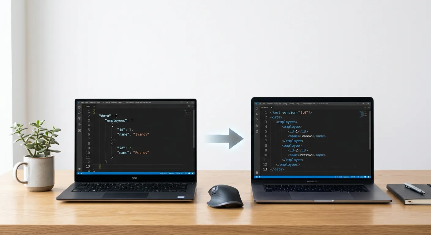 Конвертер JSON в XML онлайн